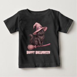 Glad Halloween Pinkoween Vintage Svart Häxkat T Shirt