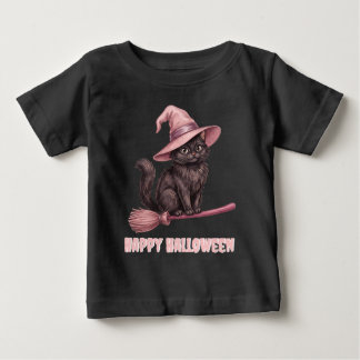 Glad Halloween Pinkoween Vintage Svart Häxkat T Shirt