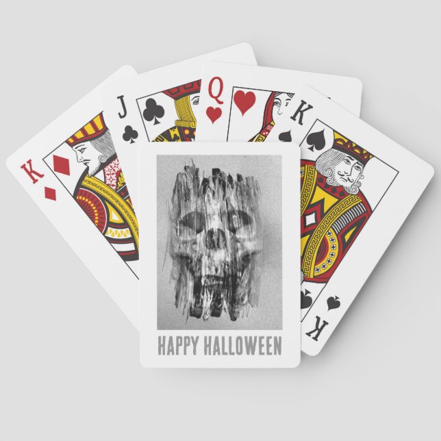 Glad Halloween. Plågad dödskalle Casinokort (Baksidan)