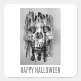 Glad Halloween. Plågad dödskalle Fyrkantigt Klistermärke