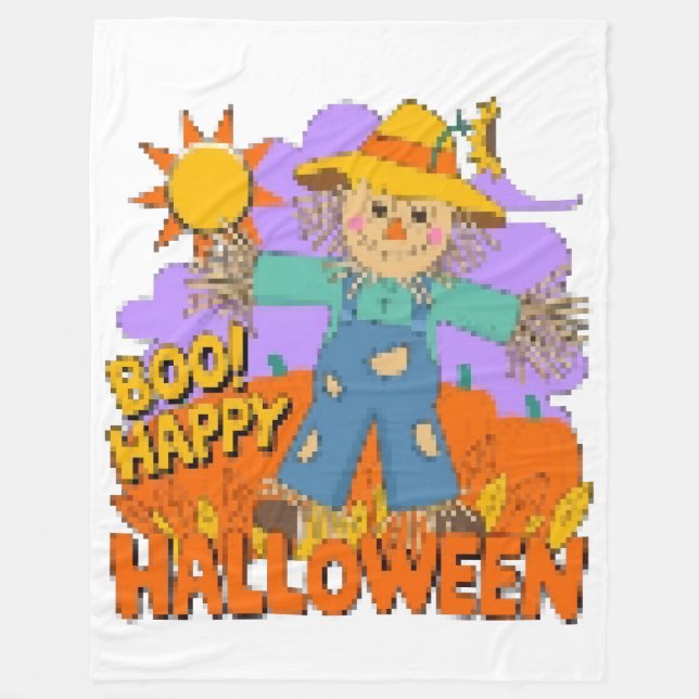 Glad Halloween pojke  Fleecefilt (Framsidan)