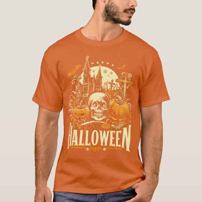 Glad Halloween pojke T Shirt (Framsida)