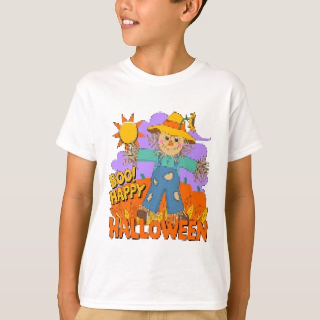 Glad Halloween pojke  T Shirt (Framsida)