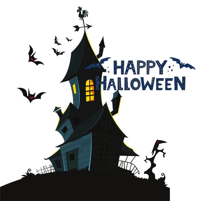 Glad Halloween Poster (Whispers from beyond echo in the haunted mansion.)