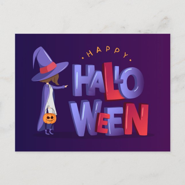 Glad Halloween Postkort Vykort (Framsida)