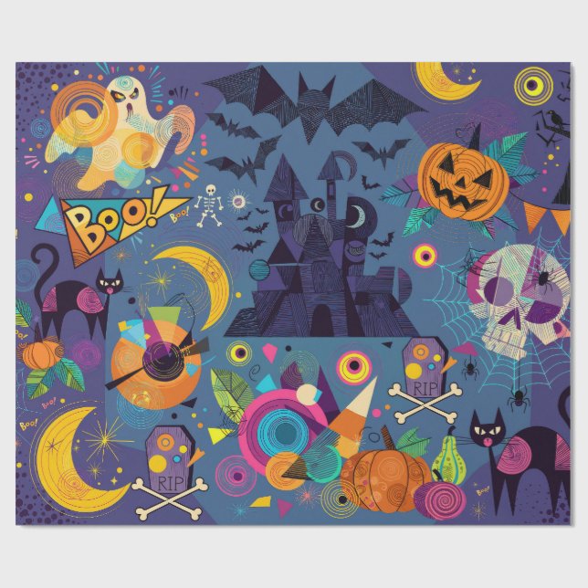 Glad Halloween Presentpapper (Platt)