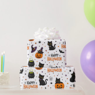 Glad Halloween Presentpapper | Katter & Pumpa