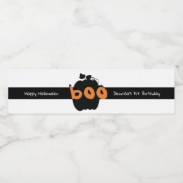 Glad Halloween  Pumpa 1-års födelsedag   Vattenflaskor Etikett