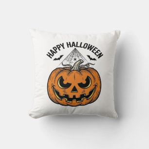 Glad Halloween Pumpa Ansikte Vintage Vektor Design Kudde