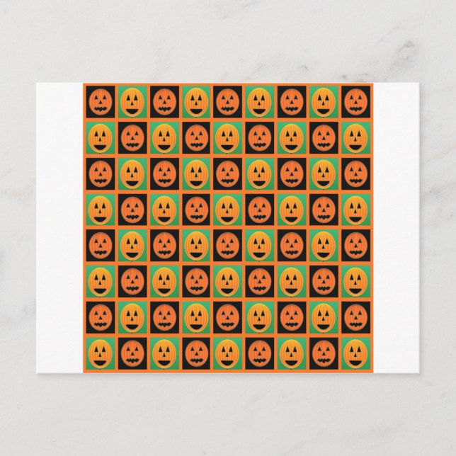 Glad Halloween pumpa ansikten Vykort (Framsida)