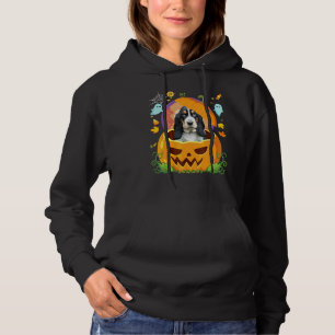 Glad Halloween Pumpa Basset Hound Hund Häxa Klippn T Shirt