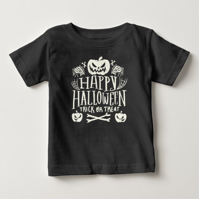 Glad Halloween Pumpa Design  T Shirt (Framsida)
