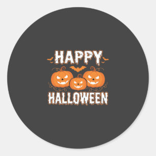 Glad Halloween Pumpa Fladdermus Vektor Runt Klistermärke