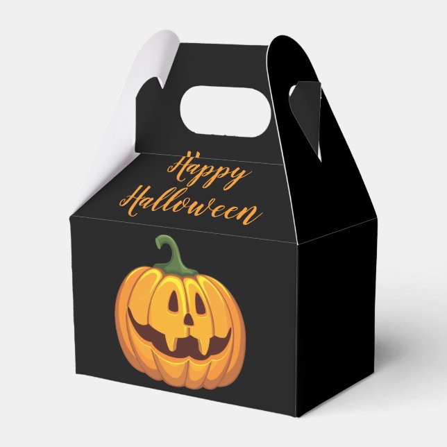 Glad Halloween Pumpa Godispaket Munstycke Presentaskar (Framsidan Sidan)