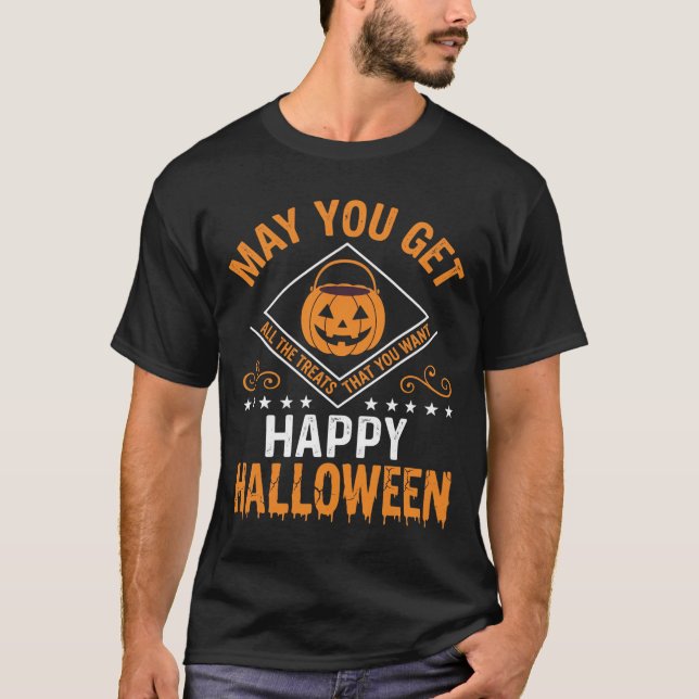 Glad Halloween Pumpa Godsaker Vektor Design T Shirt (Framsida)