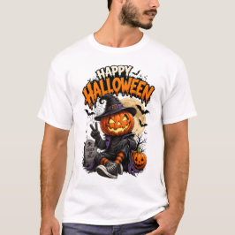 Glad Halloween Pumpa Häxa T Shirt