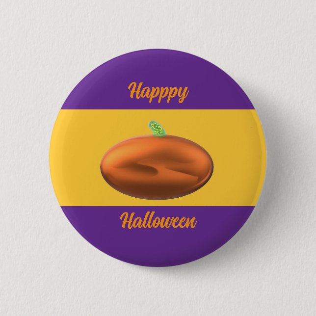 Glad Halloween Pumpa  Knapp (Framsida)