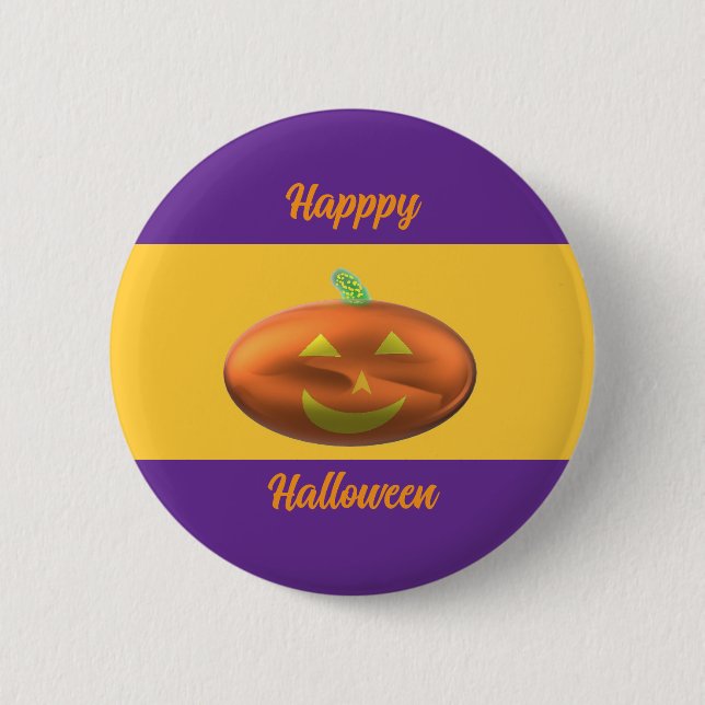 Glad Halloween Pumpa  Knapp (Framsida)
