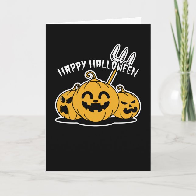 Glad Halloween Pumpa Kort (Framsida)