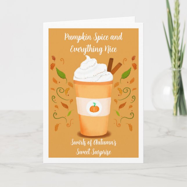 Glad Halloween Pumpa Kryddad Latte Kort (Framsida)