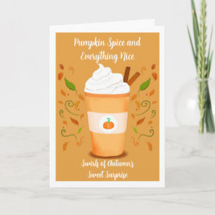 Glad Halloween Pumpa Kryddad Latte Kort