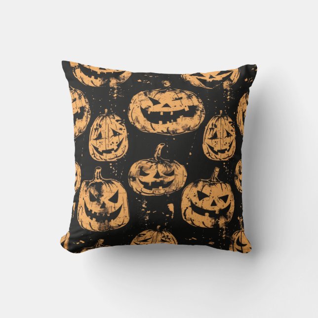 Glad Halloween Pumpa Kudde (Framsida)