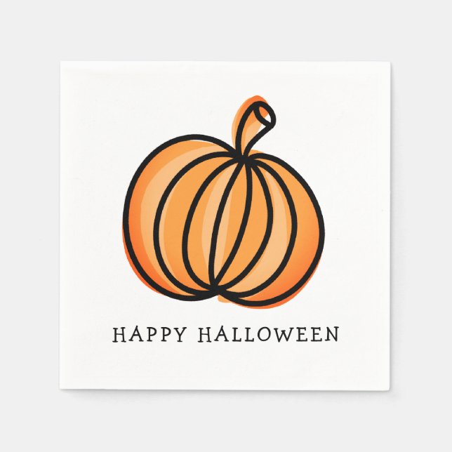 Glad Halloween Pumpa Pappersservett (Framsidan)