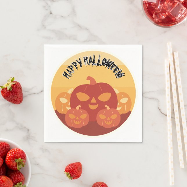Glad Halloween! Pumpa Pappersservett (Insitu)