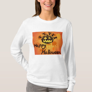 Glad Halloween Pumpa Silhuett Illustration T Shirt