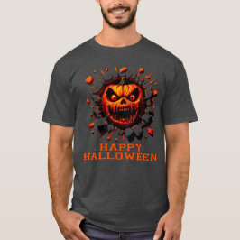 Glad Halloween Pumpa Smashing Genom T-Shirt
