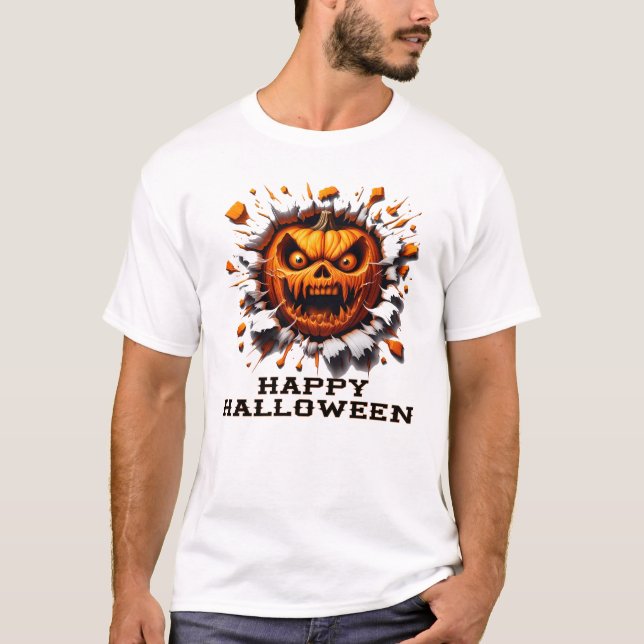 Glad Halloween Pumpa Smulor Genom T Shirt (Framsida)