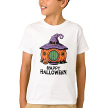 Glad Halloween Pumpa Stuga & Häxa Hatt Tak