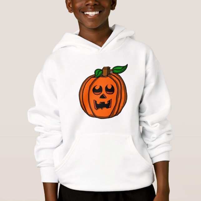 Glad Halloween Pumpa T Shirt (Framsida)