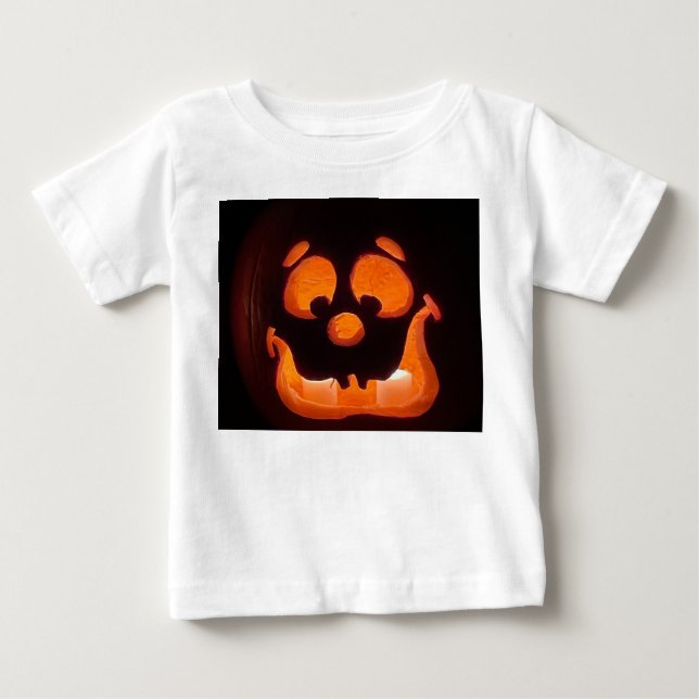 Glad Halloween Pumpa T Shirt (Framsida)