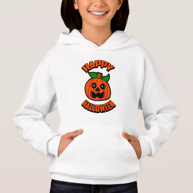 Glad Halloween Pumpa T Shirt (Framsida)