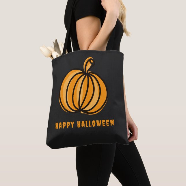 Glad Halloween Pumpa Tygkasse (Närbild)