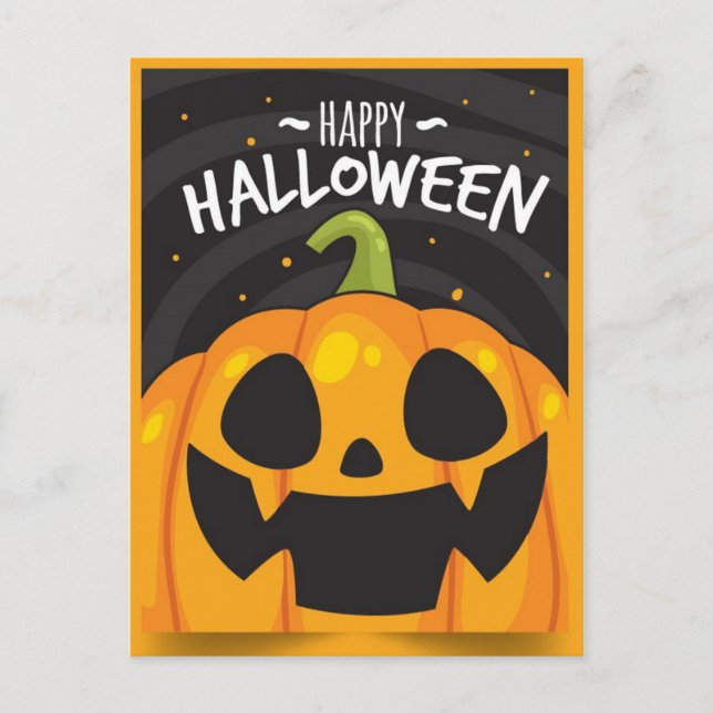 Glad Halloween Pumpa Vykort (Framsida)