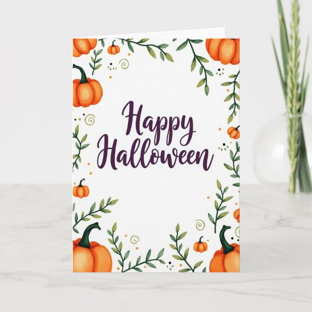 Glad Halloween Pumpafält Kort (Framsida)