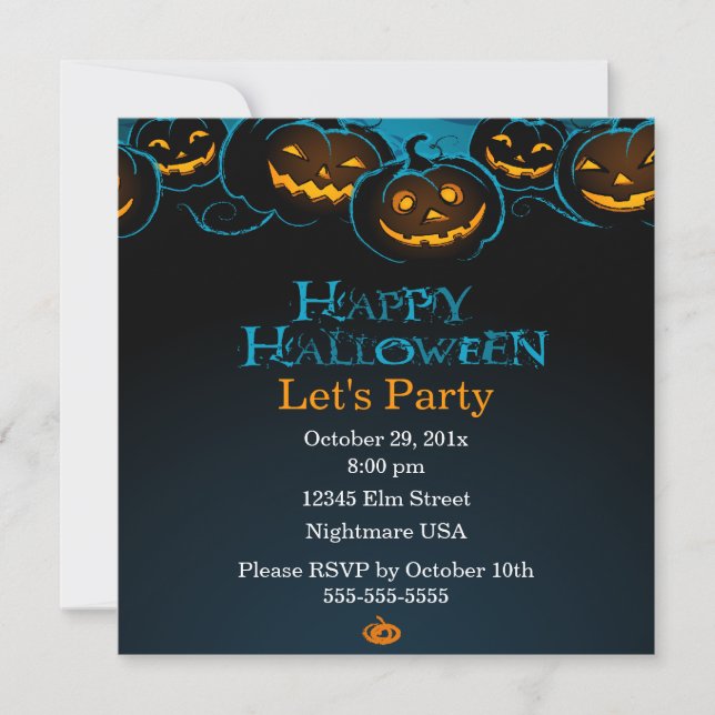 Glad Halloween Pumpalyn Invitation Inbjudningar (Framsida)
