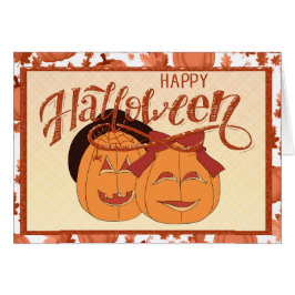 Glad Halloween Pumpapar Hälsningskort