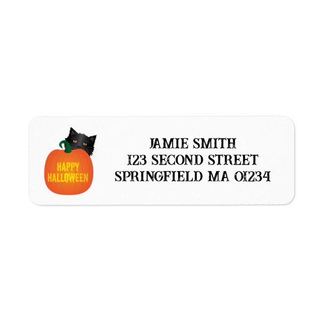 Glad Halloween Returadress Etikett (Framsidan)