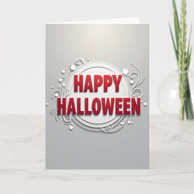 Glad Halloween Röd Ljus Kort (Framsida)