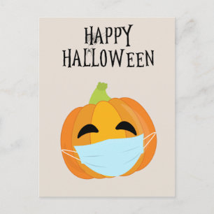 Glad Halloween Rolig 2020 Pumpa Ansiktsmask Vykort