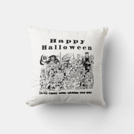 Glad Halloween Rolig Kuslig Skrämmande Häxa Kudde