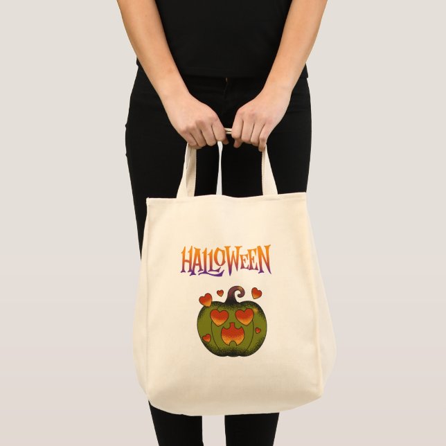 Glad Halloween rolig pumpa  Tygkasse (Framsida (produkt))
