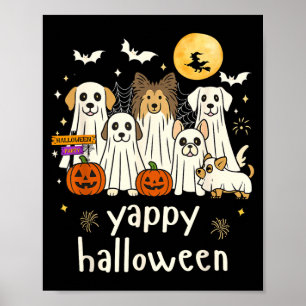 Glad Halloween Roliga Hundar Spöken Halloween 1 Poster