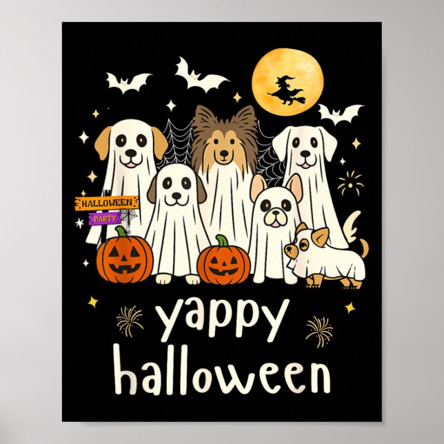 Glad Halloween Roliga Hundar Spöken Halloween 1 Poster (Framsidan)