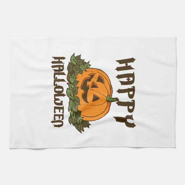 Glad Halloween Roligt Halloween-kostym Kökshandduk (Horisontell)