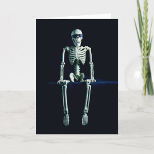 Glad Halloween Roligt Skelett Solglasögon Helgkort