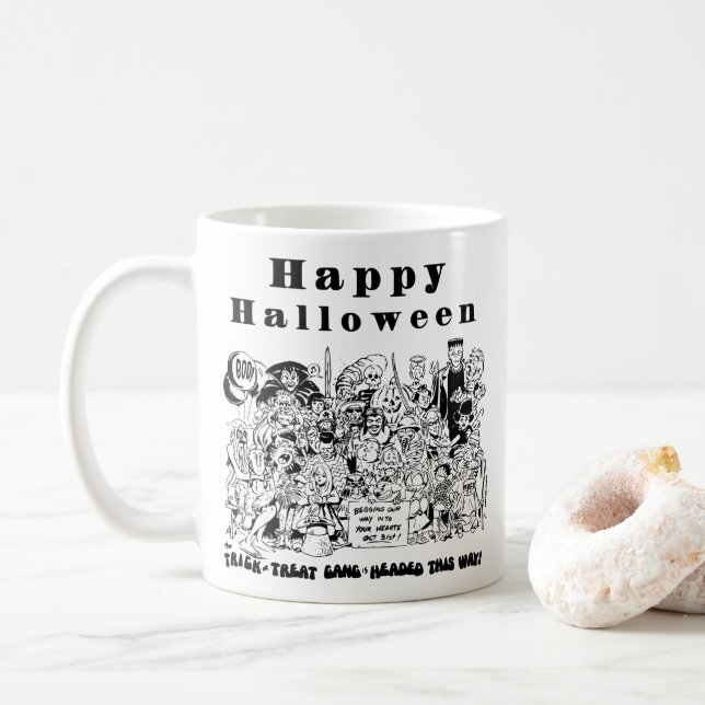 Glad Halloween Roligt Skräckinjagande Läskig Häxa Kaffemugg (Med munk)